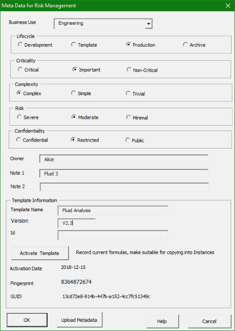 Risk Meta Data Details